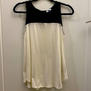 Partial lace tank top, small